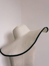 Off White Beach Hat With Black Hem Hats  - Sowears
