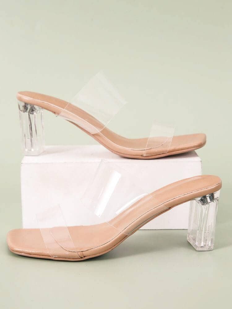 Basic Transparent Heels Shoes  - Sowears