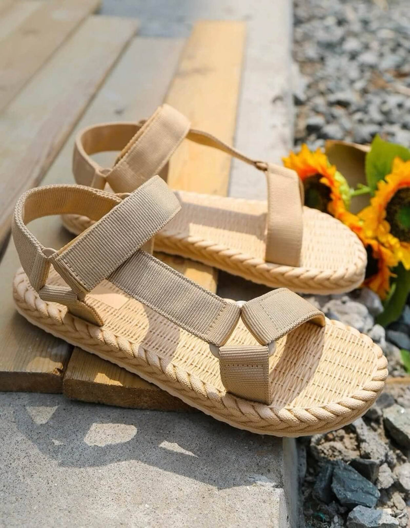 beige strap sandals by sowears