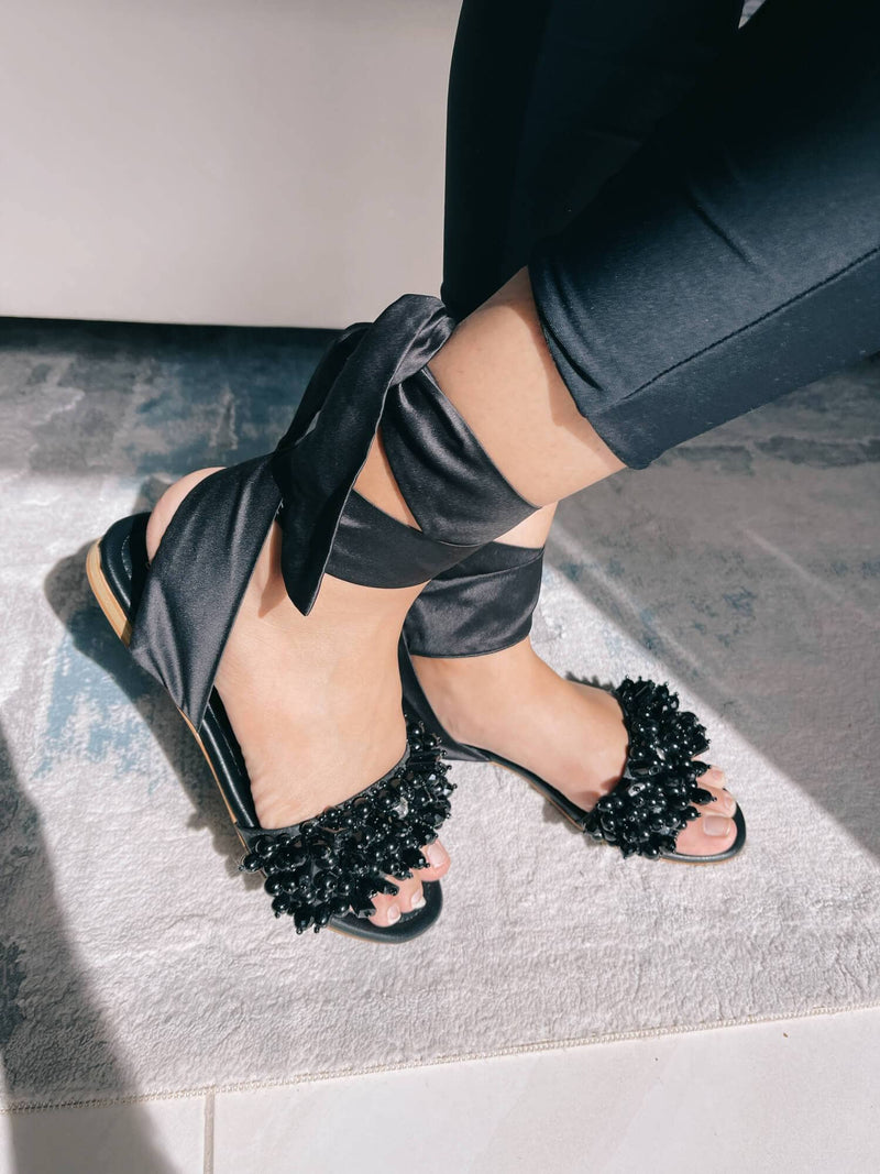 Black Pearl Slides Shoes  - Sowears