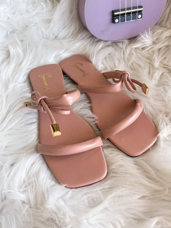 Bow Flats In Peach Shoes  - Sowears